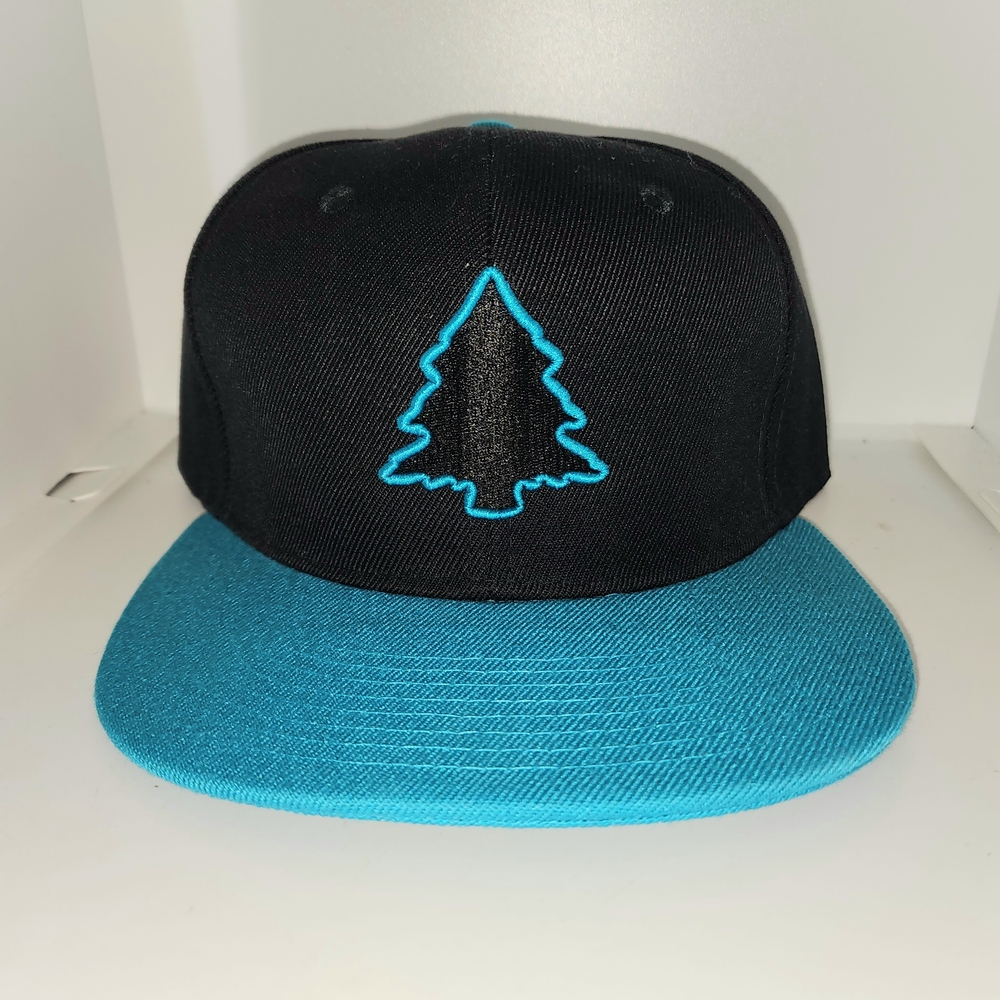 Fresh Air Clothing company Black and Blue Tree Logo Snapback Hat